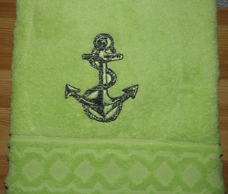  - Handtuch bestickt mit Name und Anker, personalisiert, maritim, Dieda
