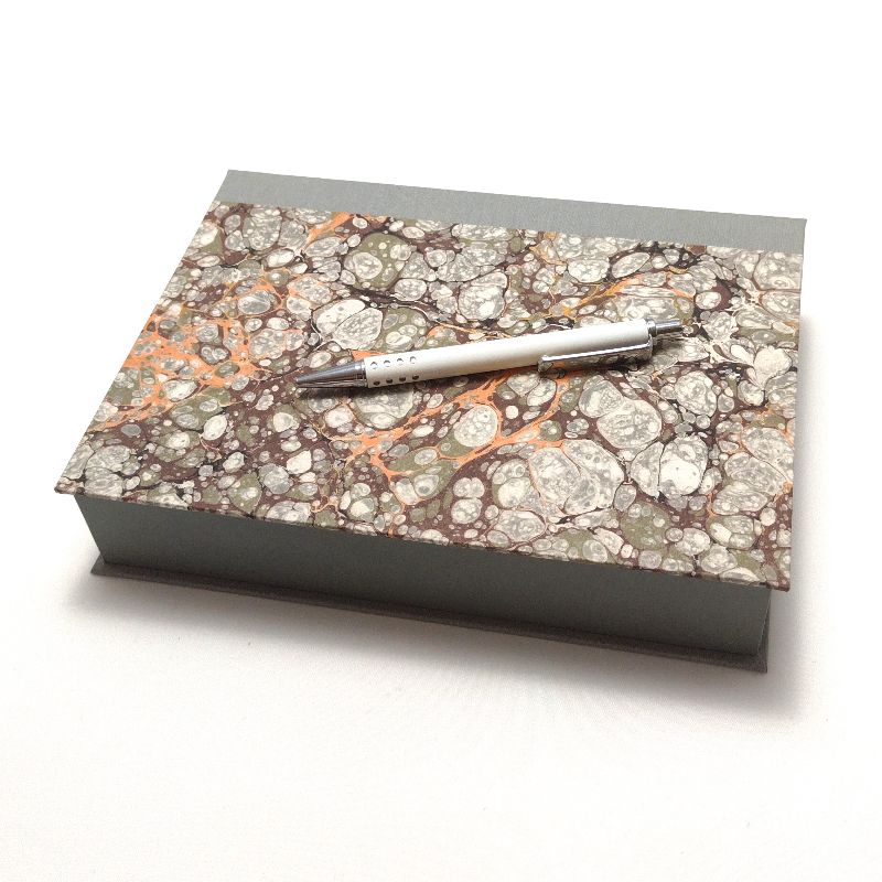 Box / Schachtel mit Klappdeckel marmoriertes Papier - Buchbindearbeit 