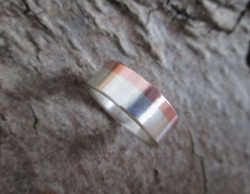  - -Zwei Farben- Kupfer-Silber-Ring Bandring