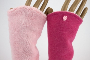 Armstulpen zum Wenden in Rosa Pink für Erwachsene ☆ Armstulpen mit Wellness-Fleece 