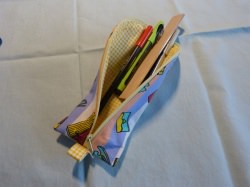Stiftemäppchen  Baumwollstoff mit Schulmotiven