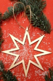 Weihnachtsstern Holzstern Christbaumschmuck Fensterschmuck Stern Deko Hängend Aufhänger zum Dekorieren Verzieren Basteln 