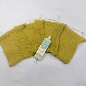Seifensäckchen aus Bio-Baumwolle Soft Tüll, gelb, incl. 1 Stück Duschseife