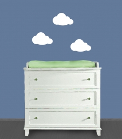 Wandtattoo | Kleine Wolken - weiß -  3 teilig | Wandaufkleber für Kinderzimmer  
