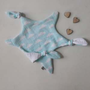 STERNCHEN WOLKE Schmusetuch hellblau aus Musselin Schmusetuch fürs Baby Kind  zimtbienchen   