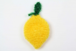 Spülschwamm in Zitronenform - originell, nachhaltig und umweltschonend; Badeschwamm