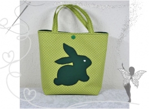 Kleine Kindertasche mit Hasenmotiv,grün,Ostergeschenk