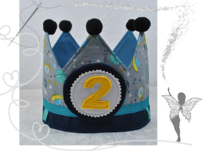 Handgemachte Geburtstagskrone für kleine Prinzen ,mit Zahlen von 1-6  