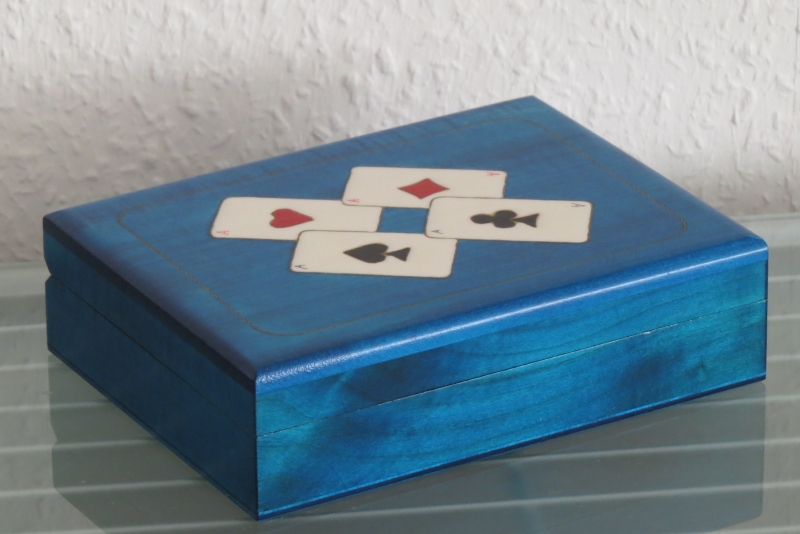  - Kartenbox Holzbox Spielkartenbox Holz Box Kästchen Aufbewahrung Poker Skat Rome 