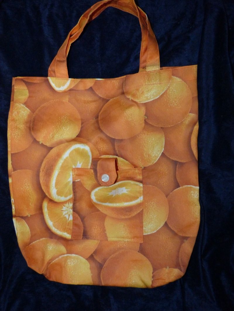  - Einkaufstasche aus Baumwolle zusammenfaltbar - Orange / Apfelsine