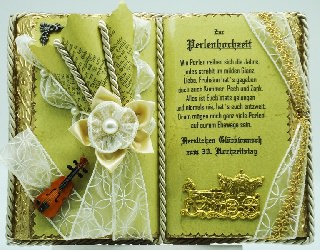  - Dekobuch zur Perlenhochzeit (30. Hochzeitstag) mit Holzbuchständer