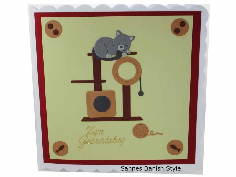  - Katze Grußkarte, Geburtstagskarte mit süße Katze drauf, die Karte ist ca. 15 x 15 cm