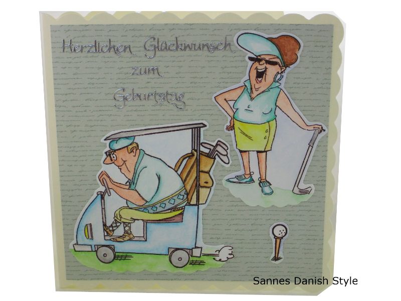  - Golfwagenkarte, Geburtstagskarte mit Golfmotive, Golfer Ehepaar, Golfspieler, Herzlichen Glückwunschkarte Golfkarte, die Karte ist ca. 15 x 15 cm