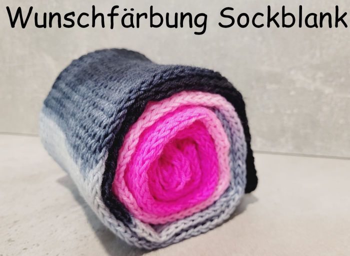 Sock blank Wunschfärbung Handgefärbte Sockenwolle langer Farbverlauf Basic 4 Fach 100g /Für Socken geeignet