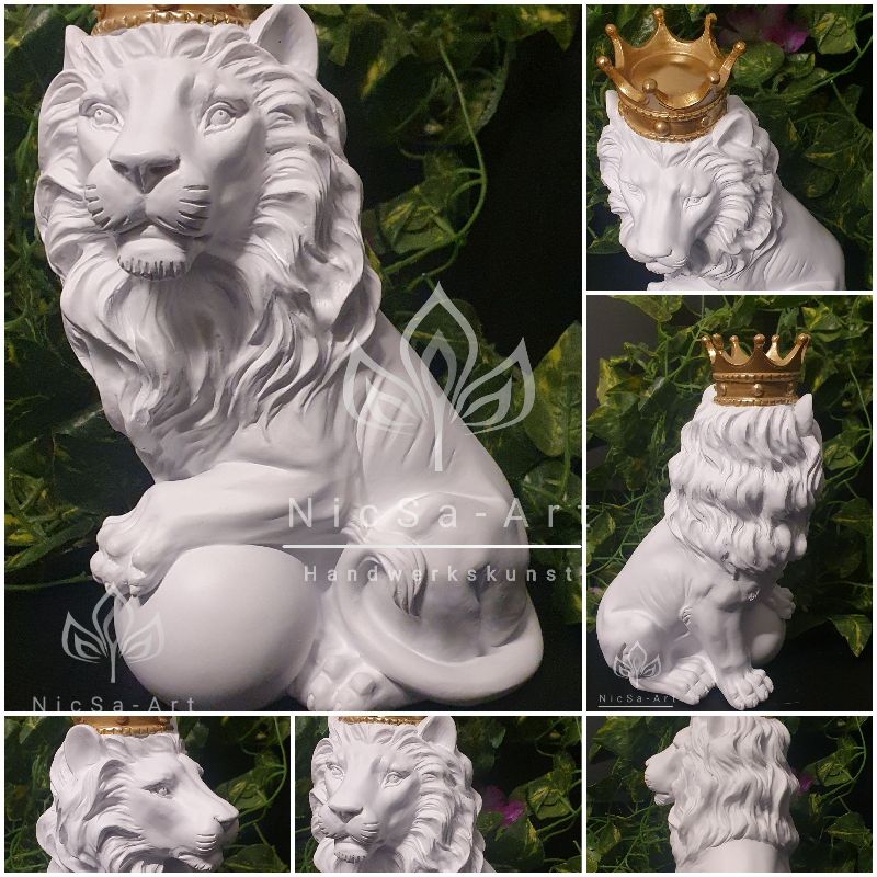  - Latexform Löwe mit Krone und Kugel No.2 - Gießform Lion König der Tiere Wildlife - NicSa-Art NL000594