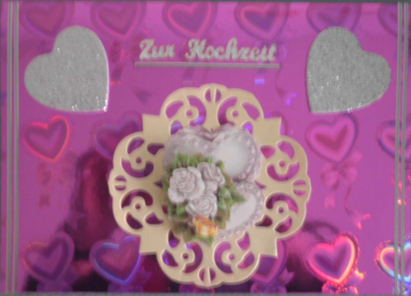  - Handgemachte romantische Hochzeitskarte in pink
