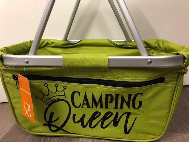  - Sehr schöner bedruckter Einkaufskorb/ Korb Camping Queen