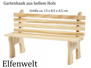 Elfenwelt Gartenbank Minimöbel für Elfen, Feen & Wichtel zum anmalen & verzieren aus Holz