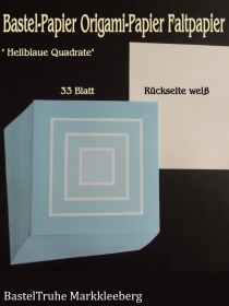Faltpapier für Basketta-Sterne Origami-Papier Bastel-Papier Hellblaue Quadrate 33 Bögen 15 x15 cm