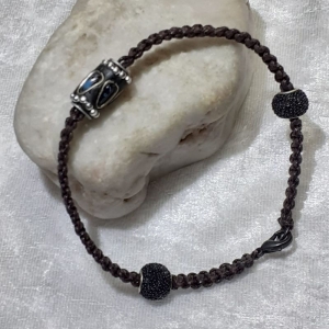Herren Makramee-Armband in Geschenkschachtel, geknüpft mit Perlen