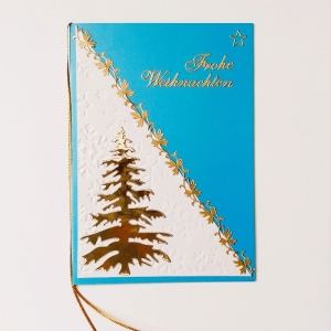 Weihnachtskarte, Frohe Weihnachten, Weihnachtsgrüße Festtagskarte, Handarbeit Heiligabend Weihnachtsbaum