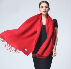 Damen-Sommer-Kaschmir-Schal mit Seide, 200 x 70 cm, rosa-rot, neu 