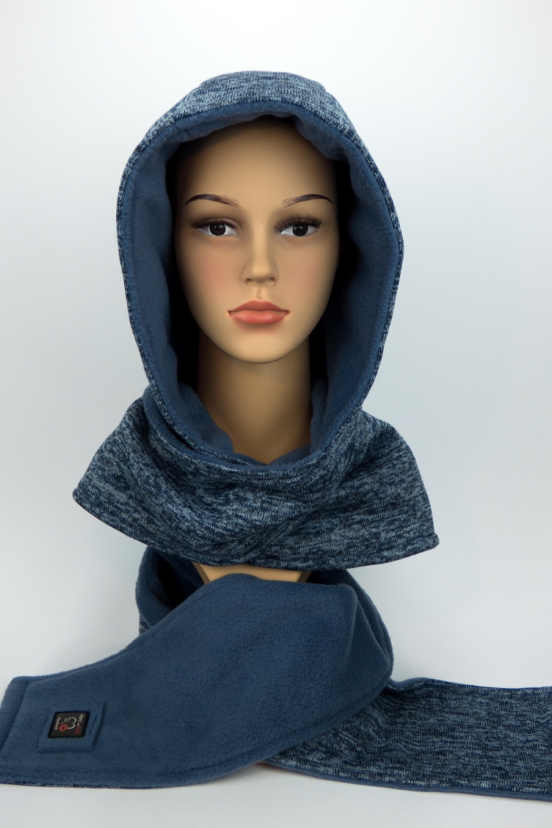  - Kapuzenschal ♥JEANS♥ Kapuze und Schal in einem, in hellen Blautönen ♥ statt Mütze windgeschützt, kuschelig und warm