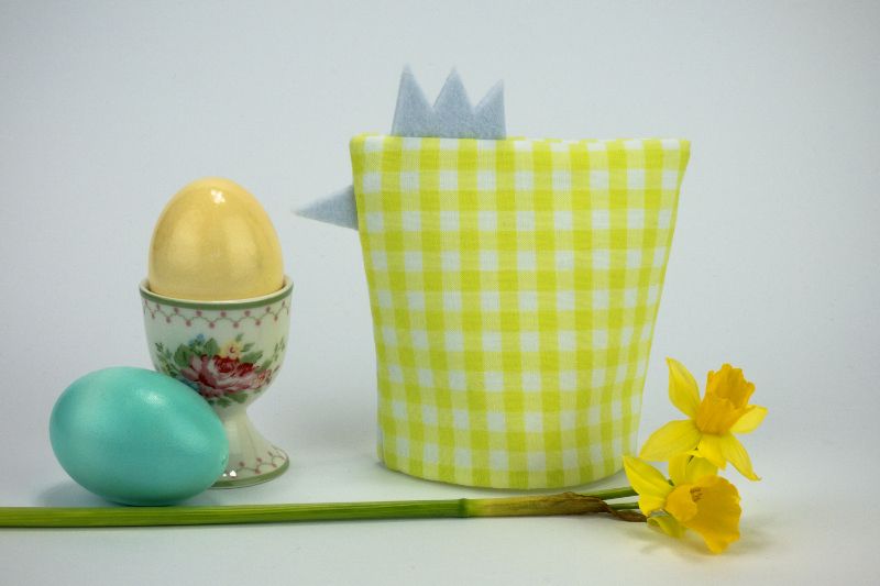  - Eierwärmer KÜKEN ♡ grün-weiß-karierte Baumwolle ♡ auch eine tolle Dekoration ♡ nicht nur für Ostern