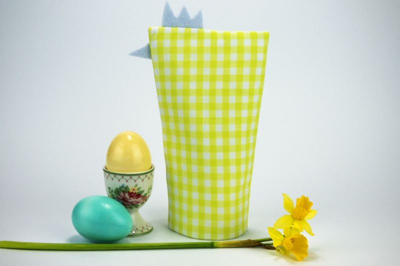  - Eierwärmer HAHN ♡ grün-weiß-karierte Baumwolle ♡ auch eine tolle Dekoration ♡ nicht nur für Ostern