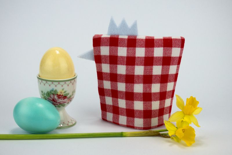  - Eierwärmer KÜKEN ♡ rot-weiß-karierte Baumwolle ♡ auch eine tolle Dekoration ♡ nicht nur für Ostern