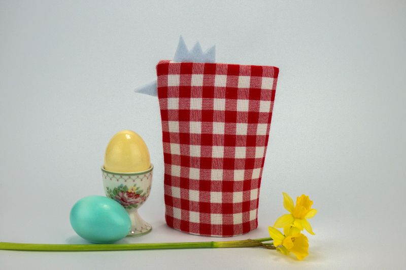  - Eierwärmer HENNE ♡ rot-weiß-karierte Baumwolle ♡ auch eine tolle Dekoration ♡ nicht nur für Ostern