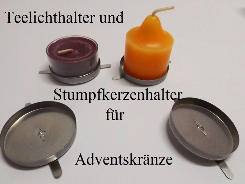  - Teelichthalter Kerzenhalterung für selbst gebastelte Weihnachts-Kränze und Gestecke Adventskranz Kerzenhalter