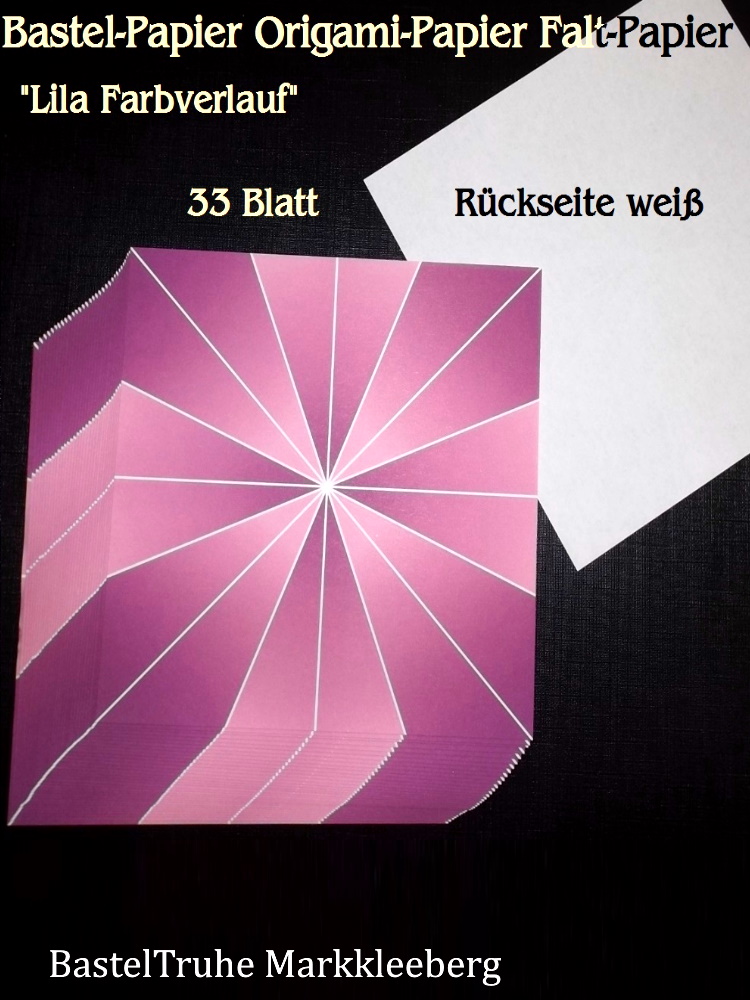  - Faltpapier für Basketta-Sterne Origami-Papier Bastel-Papier Lila Farbverlauf 33 Bögen 15 x15 cm