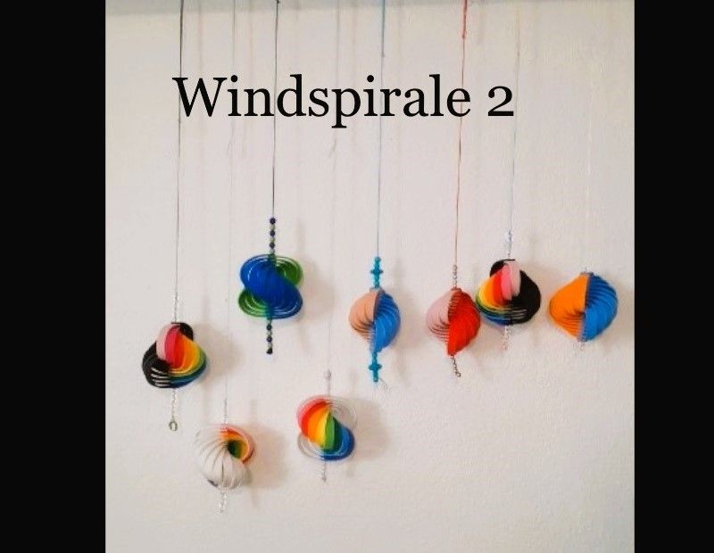 - Windspiele Wind-Mobile Wind-Spiralen 3er-Set selber basteln Kinderbasteln Garten, Balkon & Kinderzimmer  