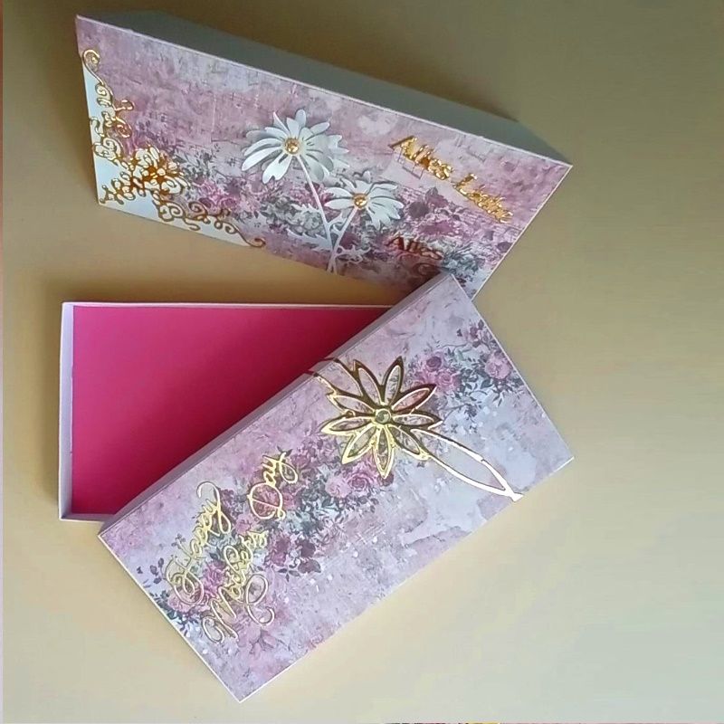  - Muttertag Geschenkschachtel + Glückwunschkarte in Schokoladengröße Alles Liebe Gute in deutscher Sprache, Geschenk, Box, Motherday, 