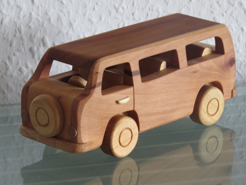  - Bus Minibus Holzauto Modellauto PKW Auto Holz Groß 