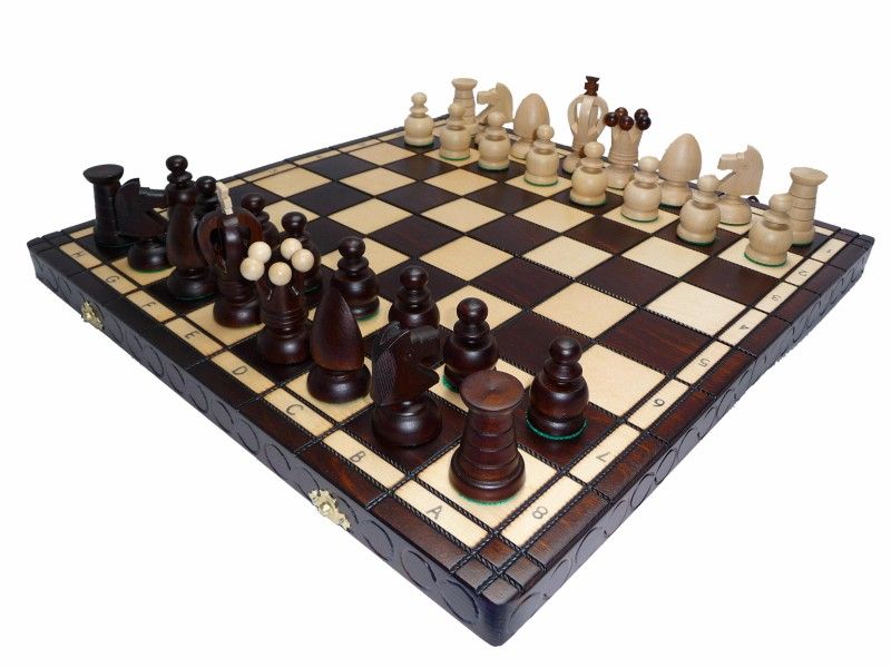  - Schach Schachspiel Royal Large Kings 44 x 44 cm Holz Neu