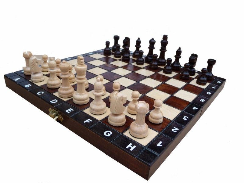  - Schach Schachspiel Schachbrett 27 x 27 cm GÜNSTIG Holz Neu braun