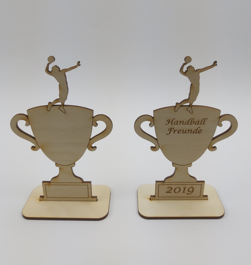  - Pokal Wettbewerb Handball Personalisiert Logo Wettkampf Meisterschaft Turnier
