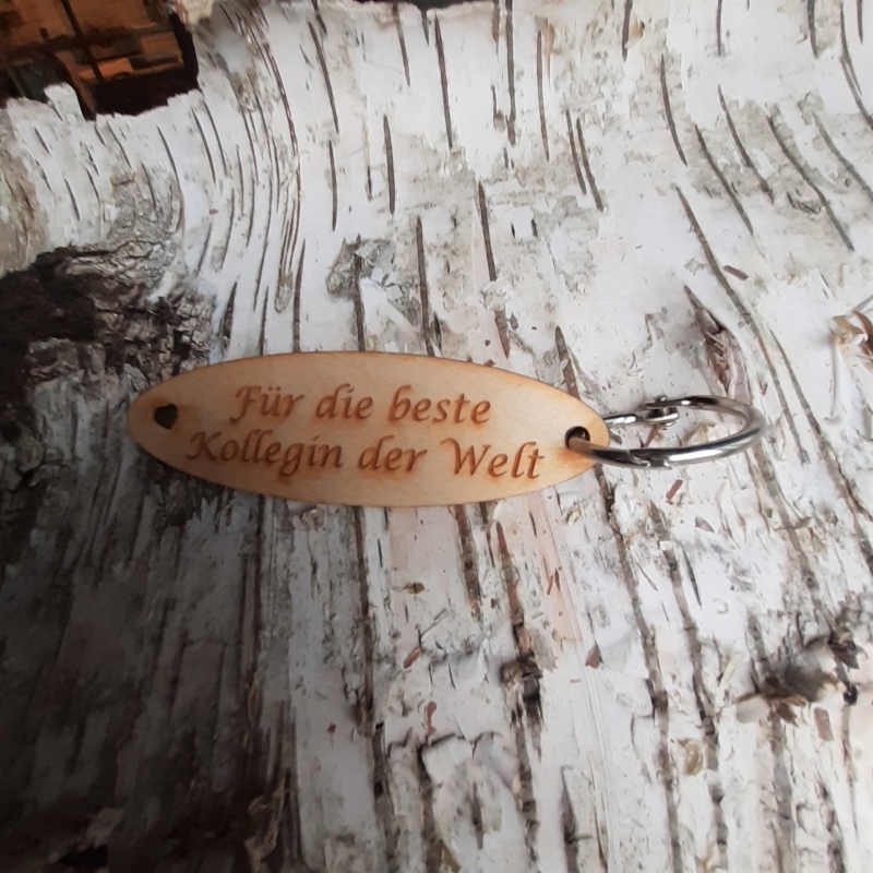  - Schlüsselanhänger  ♥Für die beste Kollegin der Welt ♥ aus Holz  zum Verschenken
