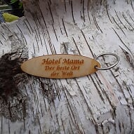  - Schlüsselanhänger  ♥ Hotel Mama der beste Ort der Welt ♥ aus Holz zum Verschenken 