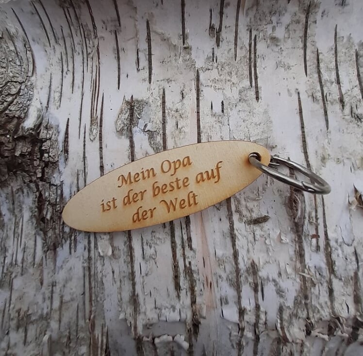  - Schlüsselanhänger  ♥ Mein Opa ist der Beste auf der Welt ♥ aus Holz zum Verschenken