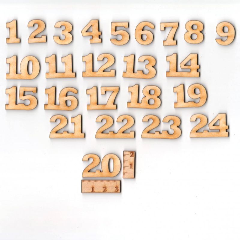  - Adventskalender Zahlen 1-24 aus Holz, Selber basteln, Kalender, Adventskalender