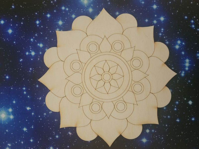  - Mandala aus Holz ♥ Blume des Lebens ♥ 16 cm ♥ Entspannung durch malen für Kinder und Erwachsene