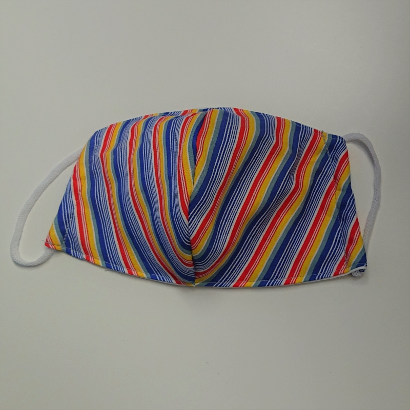  - Mund - und Nasen - Maske mit bunten Streifen, 2 lagig,  dünne Baumwolle  , KEIN Virenschutz , handmade by la piccola Antonella