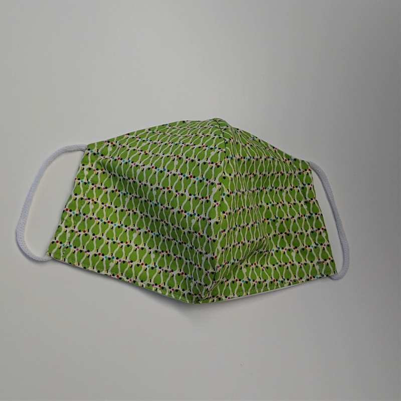 - Mund - und Nasen - Maske mit Birnen in grün, 2 lagig, dünne Baumwolle , KEIN Virenschutz , handmade by la piccola Antonella