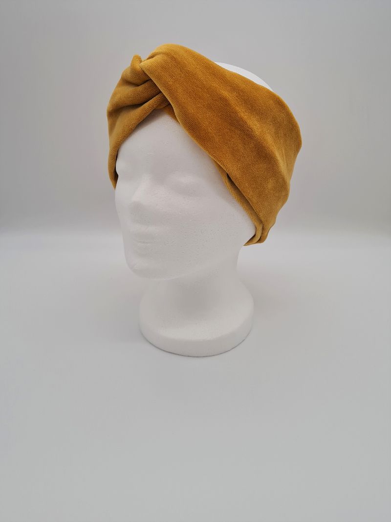  - Stirnband Nicki in golden yellow, Knotenstirnband, Turbanstirnband, Bandeau, Haarband, handmade by la piccola Antonella 