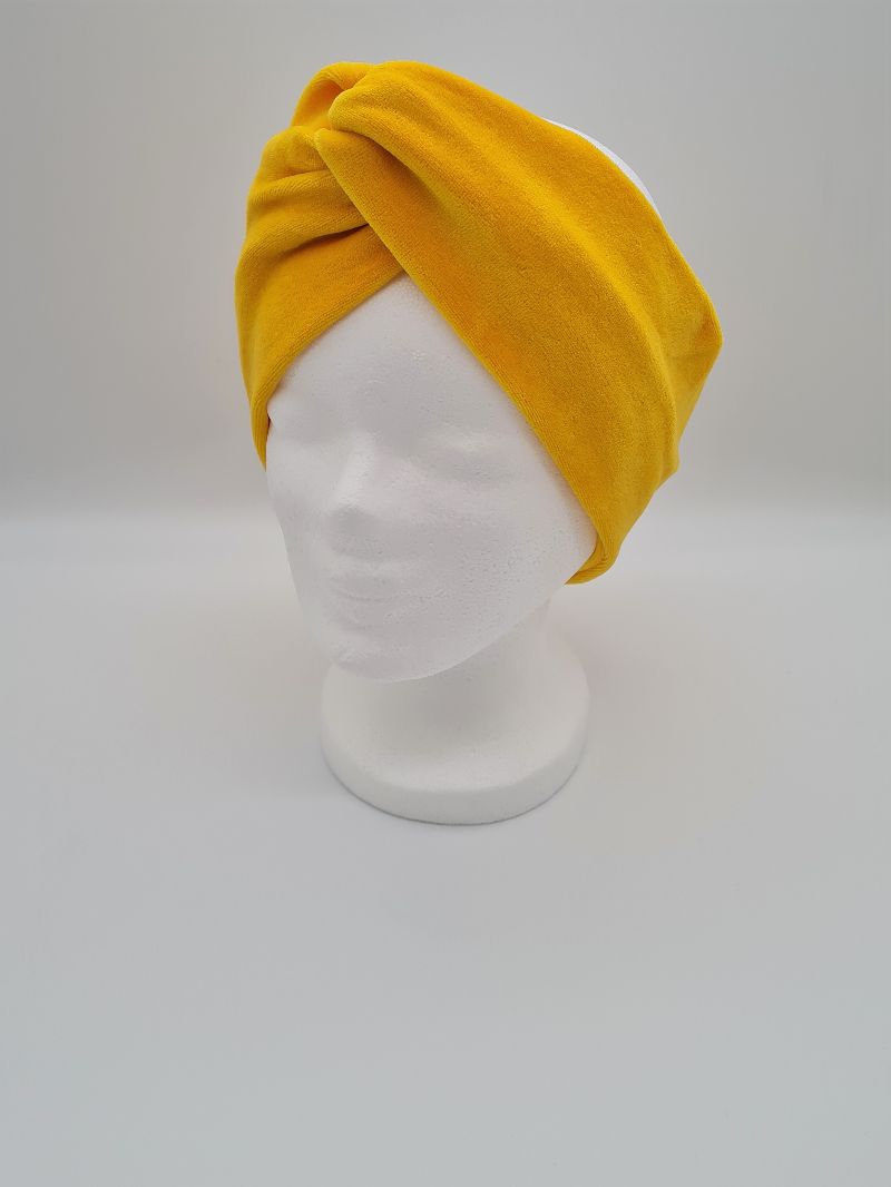  - Stirnband Nicki in gelb, Knotenstirnband, Turbanstirnband, Bandeau, Haarband, handmade by la piccola Antonella  
