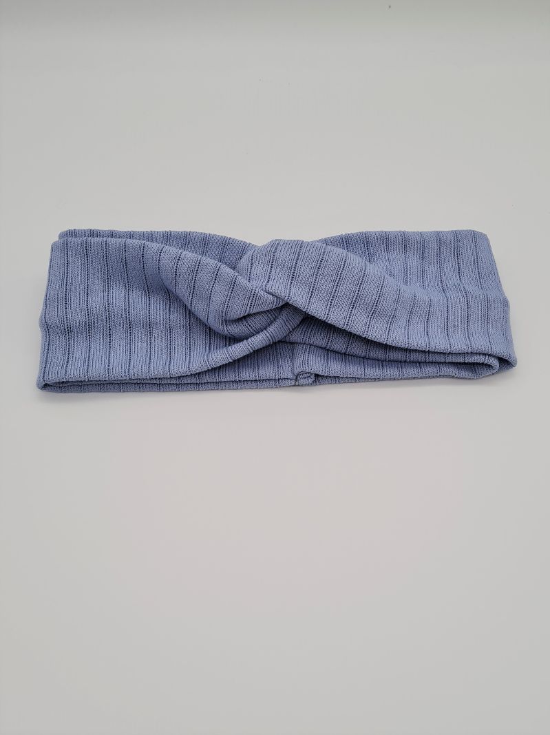  - Stirnband aus Strickstoff in hellblau, Knotenstirnband, Turbanstirnband, Bandeau, Haarband, handmade by la piccola Antonella 