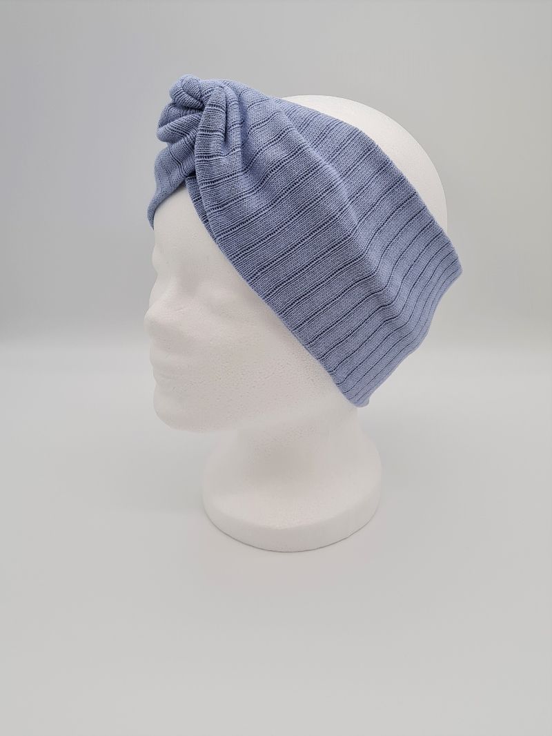  - Breiteres Stirnband aus Strickstoff in hellblau, Knotenstirnband, Turbanstirnband, Bandeau, Haarband, handmade by la piccola Antonella  